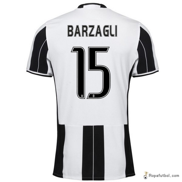 Camiseta Juventus Replica Primera Ropa Barzagli 2016/17 Negro Blanco